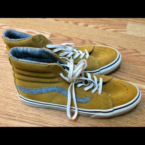 Vans Shoes - VANS high tops. New w/o box. Mustard/gray suede.